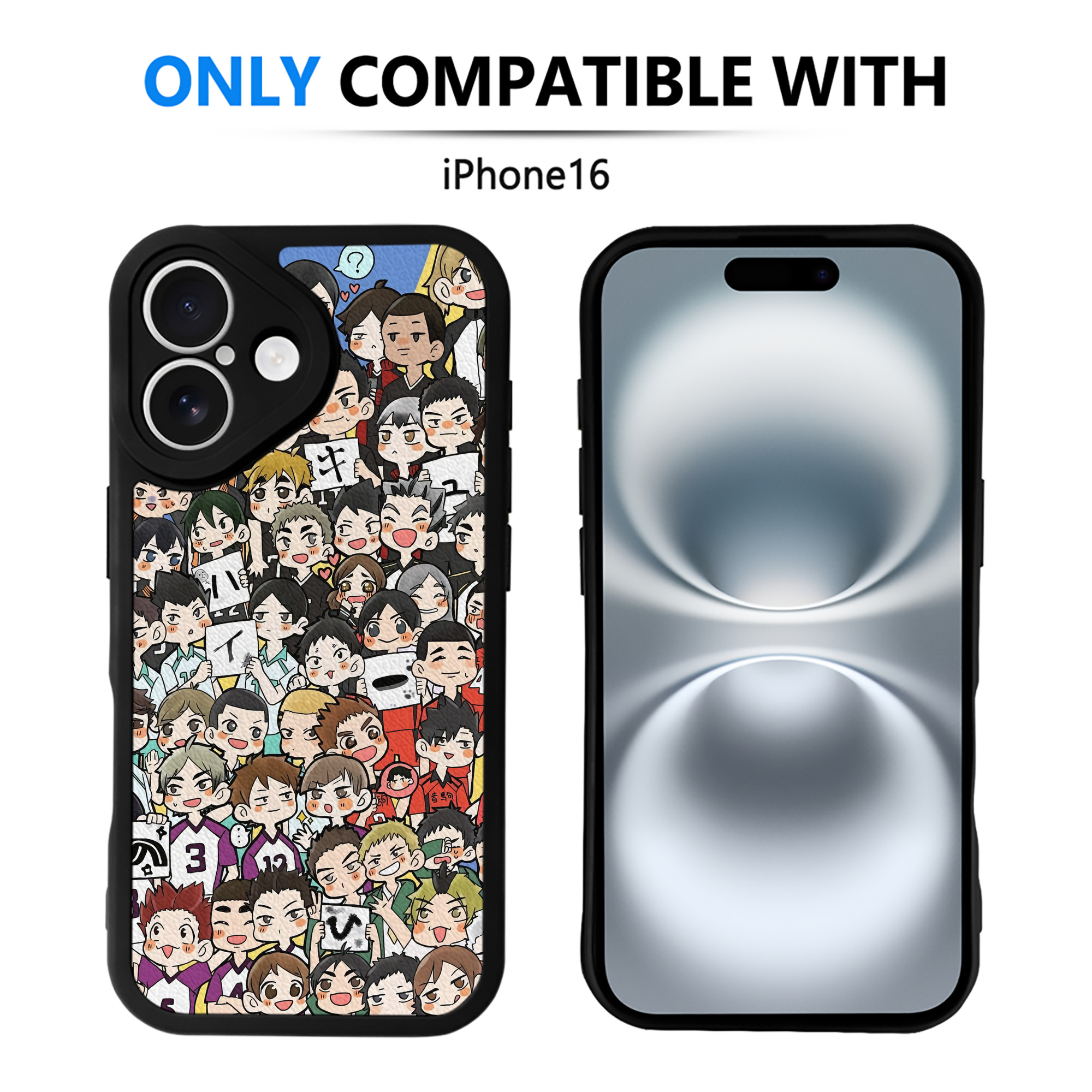 （画像用） ハイキュー!! Haikyu!! 【iPhone 16シリーズ対応】シリコンスマホケース（レザー調） 材質：シリコン